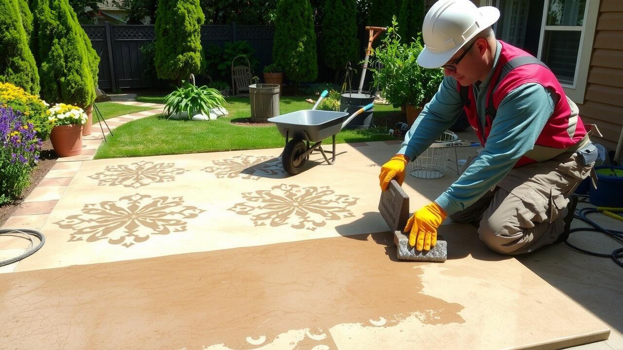 Can you stamp concrete over existing concrete?