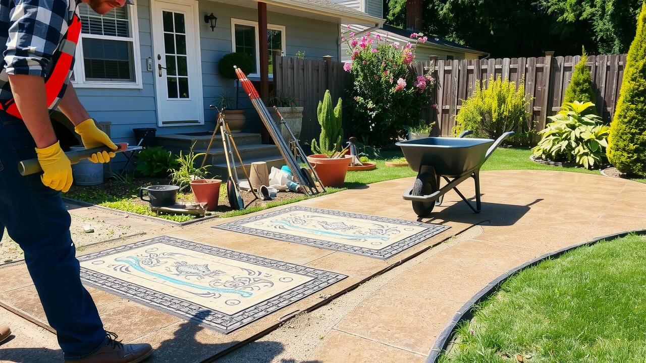 Stamped Concrete Installation Pismo Beach, California